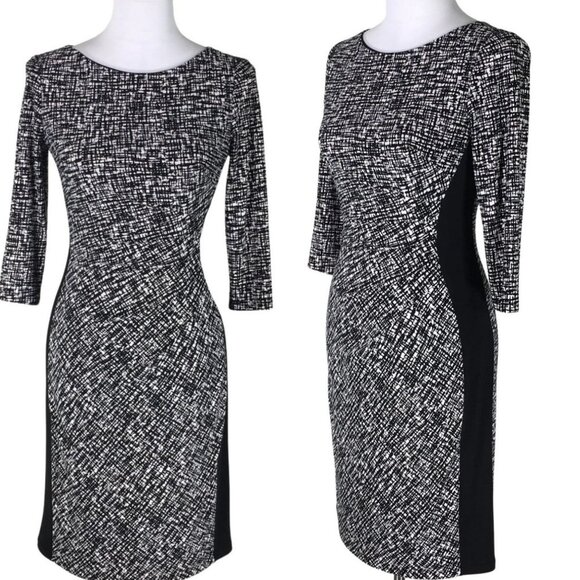 Lauren Ralph Lauren Dresses & Skirts - LAUREN RALPH LAUREN Sheath Dress Black/White Jersey Women's Size 8P